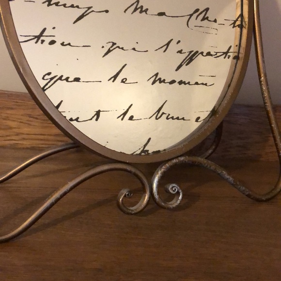 Wrought Iron Tabletop Vanity Mirror French Country - Picture 9 of 10